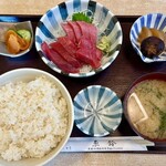 魚鈴 - 料理写真:「生本まぐろ刺身定食」＠1500＋「ご飯大盛り」＠100