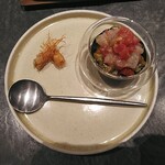RESTAURANT SALT - 甘エビと夏野菜　ラタトゥイユです。酸味だけでなく、コクと旨みが前面に来るのでとびきり美味しかったです。