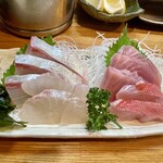 鳥半・魚半 - 刺身1人盛り