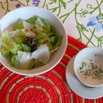 NOUB - 料理写真:ＮＯＵＢランチについているサラダとスープです。いつもながらさっぱりしていておいしいです。