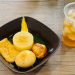 かんすけ - おでん380円(大根・卵・たこ焼き)※その日のおでんの仕込み次第で油揚げも