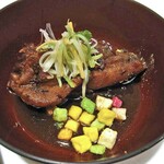 ますや旅館 - 夕食（鯉の甘煮）