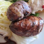 壱弐参 CAFE - 揚げ栗は渋皮ごと食べれます