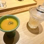 中目黒いぐち 上ル - かぼちゃの茶碗蒸しとお出汁のスープ