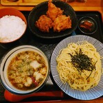 はざま屋の唐揚専門店 - 料理写真:令和7年9月 ランチタイム(11:00〜14:00)
ホルつけ麺定食からあげ3個入り麺165g 税込1408円
