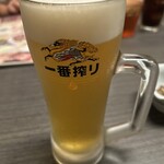 利久 - 一番搾り中ジョッキ。