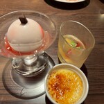 Crossroads Kitchen - ピーチメルバ　白桃ジュレ　クレームブリュレ