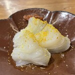 日本酒と肴 みや川 - 塩➕たんかん➕梅は、イカの甘さがMAXに味わえる一品！