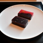 321125602 - 夜の梅と季節羊羹