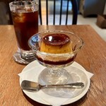 錢屋カフヱー - セットのプリンとアイスコーヒー