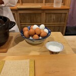 銀座 きた川 - 赤が蘭王、白がアローカナ