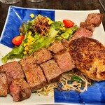 長崎サーロイン食堂 - 料理写真:和牛240g +ハンバーグ +ガーリックライス6750円税込