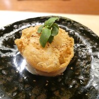 料理屋まえかわ - 白無花果天ぷら　胡麻ダレ