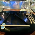 八王子うかい亭 - カウンターだとハート型のお盆