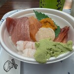 釧路和商市場 - わさび多すぎ（笑）