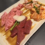 西光園 岸田堂店 - ロース、ハツ、トロホルモン、ミノサンド