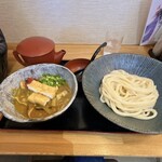 手ぶちうどん 吉平 - カレーつけ汁うどん、きのこトッピング