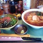 もり竹 - ラーメンとミニ鉄火丼セット