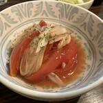 炭火焼鳥どげん - トマトとみょうがのマリネ