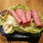 立ち呑み拳 - ビアソーセージ＆チーズ（300円）　2014.08