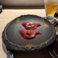 鮨 からす 十三店 - ♪カツオ・もやし醤油 / 唐辛子味噌♪
