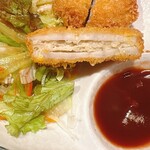花いちもんめ - 花いち定食(刺身2種付)  ¥1,000  蓮根のはさみ揚げ  アップ