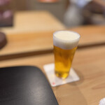 鮨 十兵衛 - 生ビールで乾杯