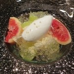 北新地Koutaro - 愛媛産無花果、シャンパンジュレ、マスカルポーネチーズ、バニラアイス