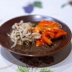 うを徳 - 2025.9 霞ヶ浦産白魚カルパッチョ｜臭橙を絞った根室産天然赤ホヤ