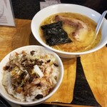 塩そば専門店 桑ばら - 海老塩そば＋塩豚めし 旧バージョン