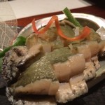 島之内 一陽 - あわび造り肝醤油添え