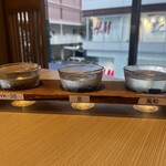 佐渡廻転寿司 弁慶 - 地酒3種飲み比べ