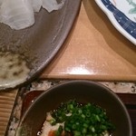 すし半 - かわはぎ刺身。肝醤油