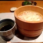 じどりや 穏座 - ひもかわうどん、丸鶏と鯛のダブルスープ（2014年10月）