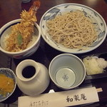 和楽庵 - 大海老天丼と蕎麦”