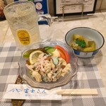 富士さん - 突出し(茄子)とポテサラ