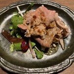 旧雨 - 牛肉の湯引き　紅油ソース