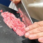 晶 - ネギトロ　ちゃんと中落ちをゴリゴリしてた❣️