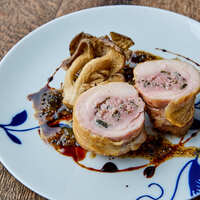 鶏のインヴォルティーニ　発酵キノコソース