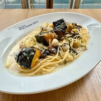 ホタテ貝小柱と栗かぼちゃのクリームソース