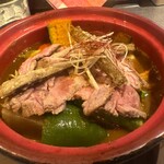 スープカレー しゃば蔵 - 生ラムタタキスープカレー・野菜15品羊骨香味スープ・十五穀米・ご飯200g・辛さ5番（1,900円）