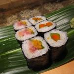 鮨 いし黒 - とろたく・ごぼう巻　H26.10再訪