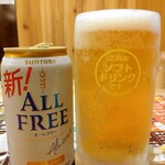 鳥貴族 - ドリンク写真:サントリーオールフリー350ml缶390円税込