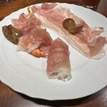 チェントロ - 18ヶ月熟成生ハム　ベルケル社スライサー
龍の瞳　車海老　松茸クインルージュ