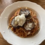 N enne - 料理写真:ランチセット（自家製リコッタチーズとナス）