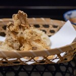 よし町 - 2025.9 天ぷら（舞茸、蓮根、牛蒡、丸十）