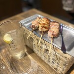 佐賀みつせ鶏 酒場 高しな - 左から、はらみ・ぼん尻・ソリレス