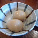 はまよしラーメン - トッピングの煮玉子（100円）☆