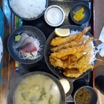 銀蔵 - カキエビマウンテン『ハーフ＆ハーフ』定食(2,178円)