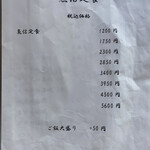 魚信 - メニュー